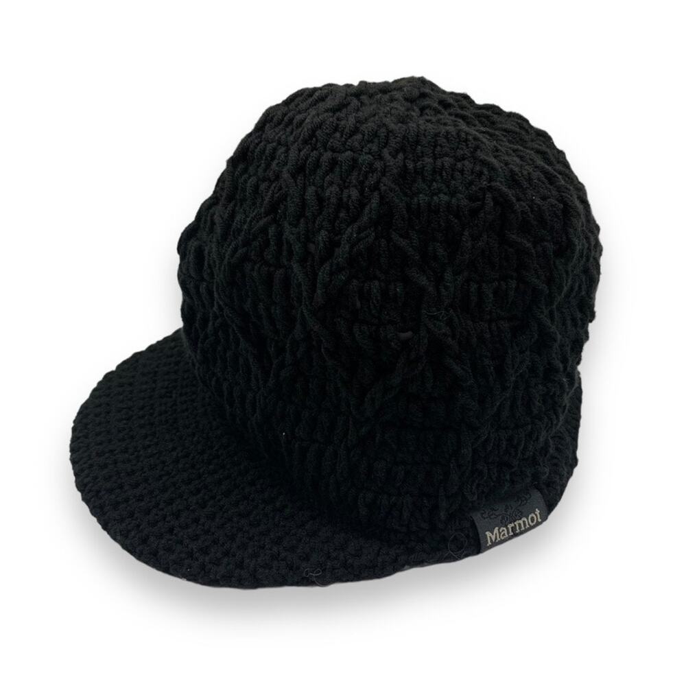 Marmot Black Crochet Knit Cap